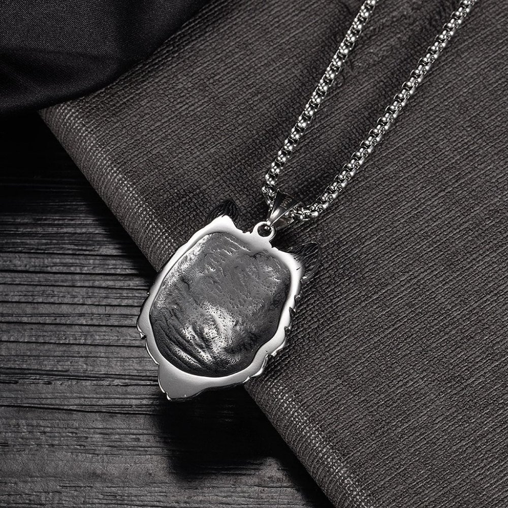 men wolf head necklace - Picture 4 of 6